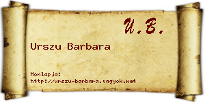 Urszu Barbara névjegykártya