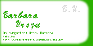 barbara urszu business card